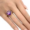 Retro 8.78ct Lab Purple Sapphire Ring 14K Gold worn