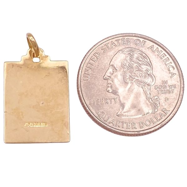 Sagittarius Zodiac Pendant Charm 18K Gold back
