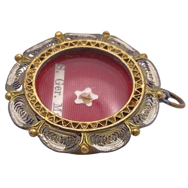 Saint Germaine Reliquary with Certificate of Authenticity 1965 side