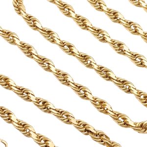 Solid Rope Chain Necklace 14K Gold 23.5 Length links