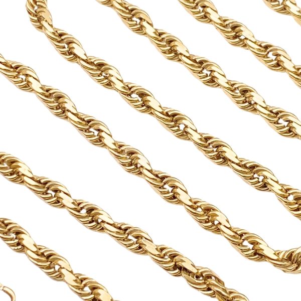 Solid Rope Chain Necklace 14K Gold 23.5 Length links