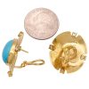 Turquoise Statement Earrings 14K Gold side and back