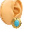 Turquoise Statement Earrings 14K Gold worn