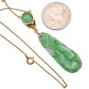 Victorian Apple Green Jade Necklace 14K Gold back