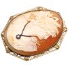 Victorian Cameo Pendant with Diamond Habille 14K Gold side