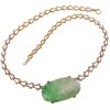 Victorian Era Carved Jade Necklace 14K Gold full
