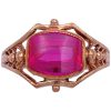 Victorian Era Lab Ruby Ring 10K Rose Gold