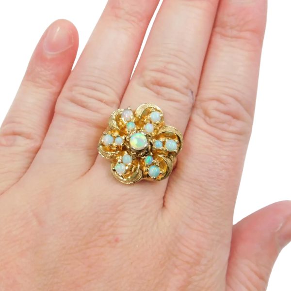 Vintage 0.78ctw Opal Ring 14K Gold worn