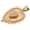 Vintage Cultured Pearl Heart Pendant 14K Gold side