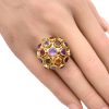 Vintage Gemstone Sputnik Ring 14K Gold worn