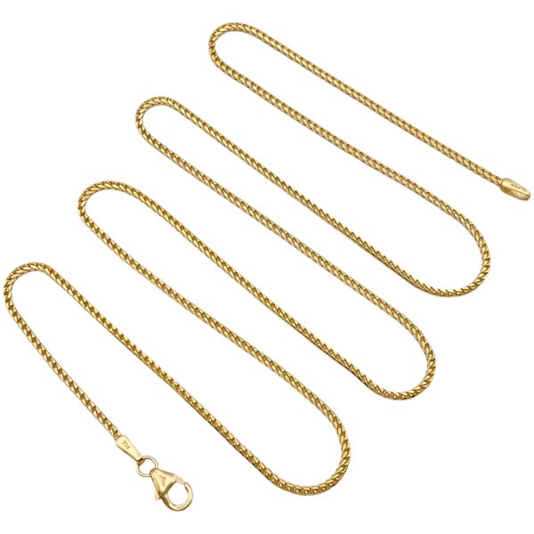 Wheat Chain Necklace 14K Gold 22 Length
