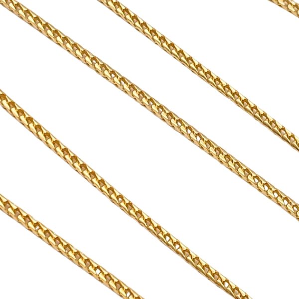 Wheat Chain Necklace 14K Gold 22 Length close up