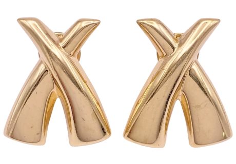 X Kiss Statement Earrings 14K Gold