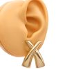 X Kiss Statement Earrings 14K Gold worn