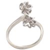0.06ctw Diamond Plumeria Flower Ring 14K White Gold back