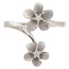 0.06ctw Diamond Plumeria Flower Ring 14K White Gold front