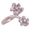 0.06ctw Diamond Plumeria Flower Ring 14K White Gold side