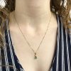 0.43ctw Natural Emerald Necklace 14K Gold worn