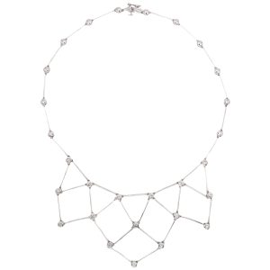 0.64ctw Diamond Geometric Bib Necklace 14K White Gold