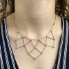 0.64ctw Diamond Geometric Bib Necklace 14K White Gold worn