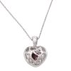 0.71ctw Ruby Heart Necklace with Diamond Halo 14K Gold back