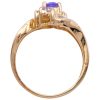 0.80ctw Tanzanite Ring with Baguette Diamond Accents 14K Gold profile