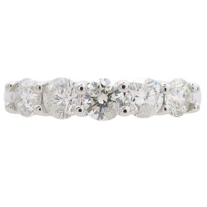 1.0ctw Diamond Band 5-Stone Ring 14K White Gold