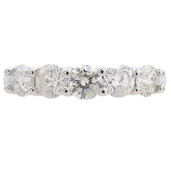 1.0ctw Diamond Band 5-Stone Ring 14K White Gold
