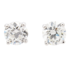 1.15 Round Solitaire European Diamond Stud Earrings White Gold