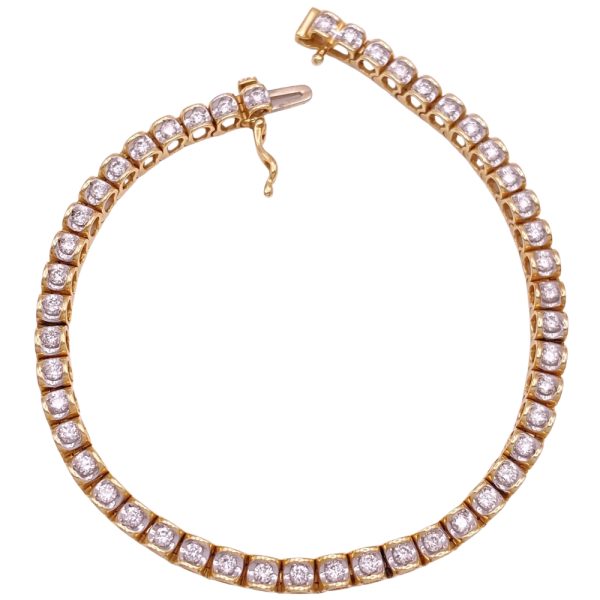 1.50ctw Diamond Tennis Bracelet 14K Two-Tone Gold