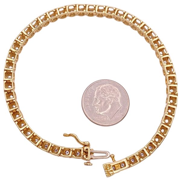 1.50ctw Diamond Tennis Bracelet 14K Two-Tone Gold back
