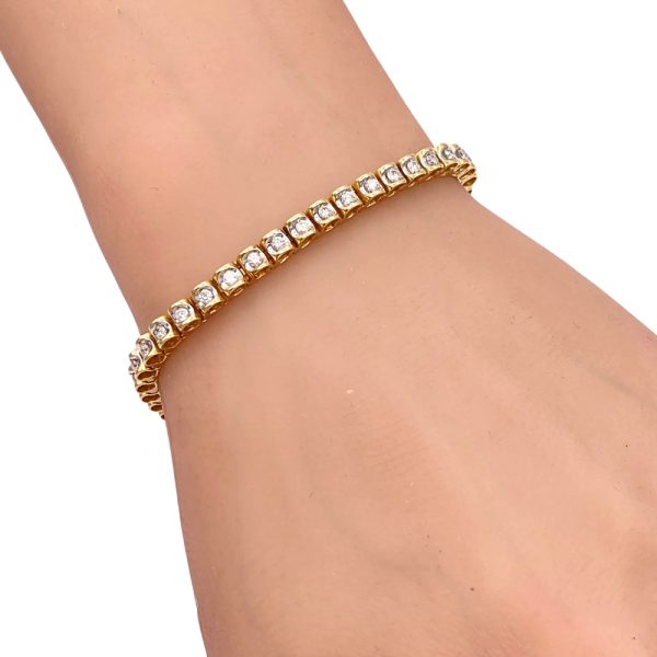 1.50ctw Diamond Tennis Bracelet 14K Two-Tone Gold worn