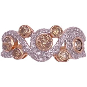 1.71ctw Chocolate Diamond Bubble Band Ring 10K Gold