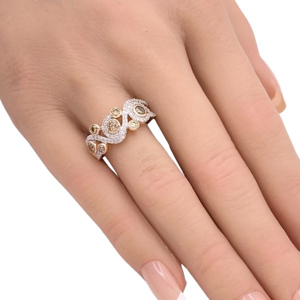 1.71ctw Chocolate Diamond Bubble Band Ring 10K Gold worn