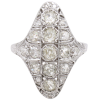 1.86ctw Diamond Edwardian Navette Ring 18K White Gold Front