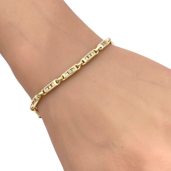 1.92ctw Channel Set Diamond Bracelet 14K Gold worn