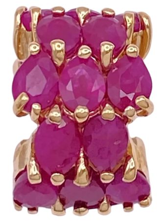 10.0ctw Natural Ruby Rolling Bead Pendant 14K Gold