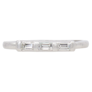 .18ctw Diamond Baguette Art Deco Band Ring Platinum Front View
