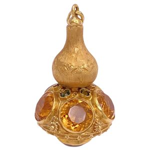 19.62ctw Jeweled Bauble Charm or Pendant 18K Gold