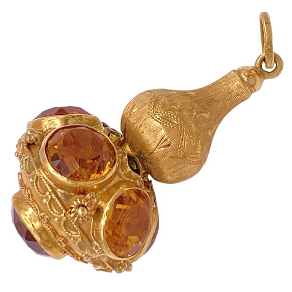 19.62ctw Jeweled Bauble Charm or Pendant 18K Gold side