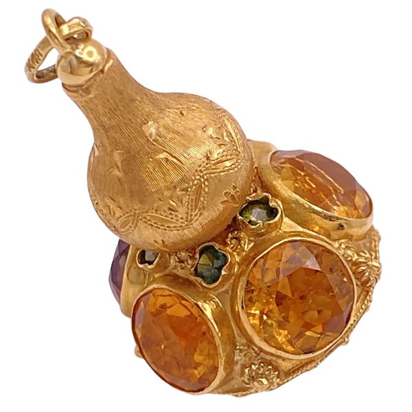 19.62ctw Jeweled Bauble Charm or Pendant 18K Gold top