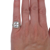 2.5ct Radiant Cut Aquamarine Art Deco Ring in 18K White Gold Modeled