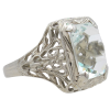 2.5ct Radiant Cut Aquamarine Art Deco Ring in 18K White Gold Side Details (1)