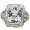 2.5ct Radiant Cut Aquamarine Art Deco Ring in 18K White Gold Side Details (2)