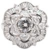 2.61ctw Diamond Cluster Ring Platinum & 14K White Gold
