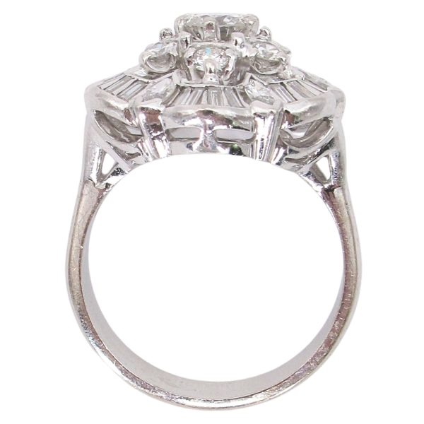 2.61ctw Diamond Cluster Ring Platinum & 14K White Gold profile
