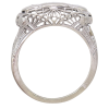 .24ctw Three Stone Diamond Filigree Art Deco Ring Platinum Profile (1)
