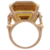 26ct Emerald Cut Citrine & Ruby Retro Ring 14K Rose Gold Profile