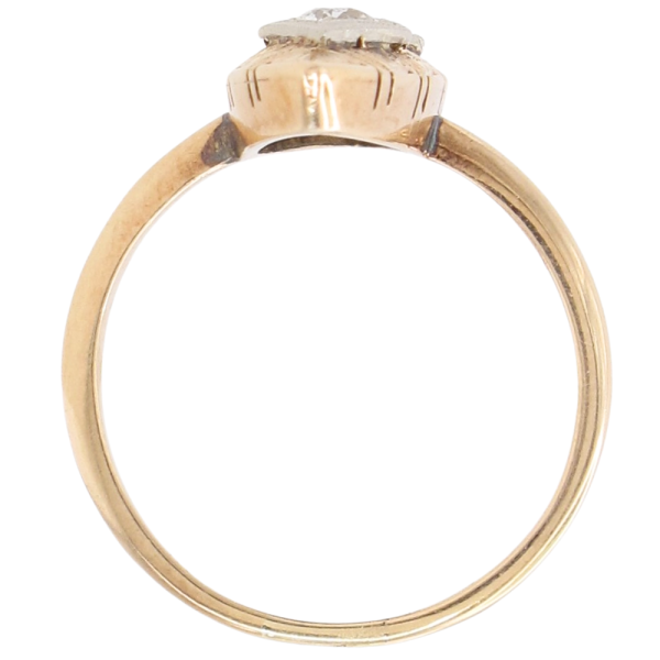 .30ctw Old Euro Diamond Navette Art Deco Ring 14K Rose Gold Profile