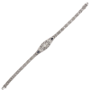 .40ctw Diamond & Sapphire Filigree Art Deco Bracelet 14K White Gold Line